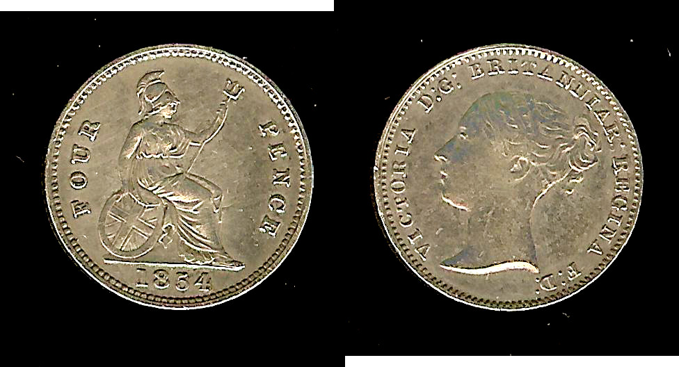 English 4 pence 1854 VF/gVF